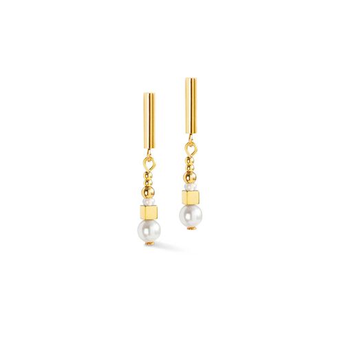 Coeur de Lion Crystal Pearl & Gold Earrings